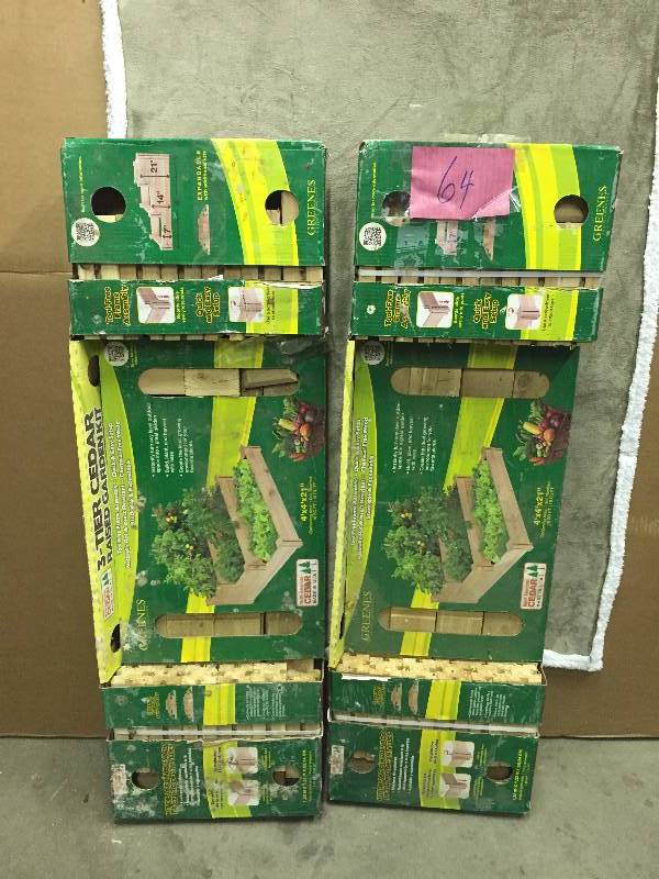 Lot of 2 North American Cedar 3 Tier Raised Garden Kit New