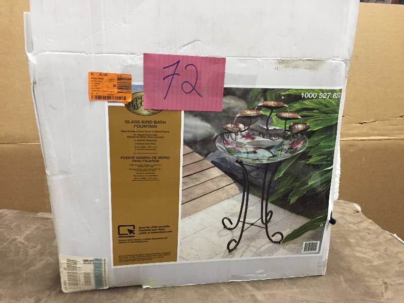 Glas Bird Bath Fountain New