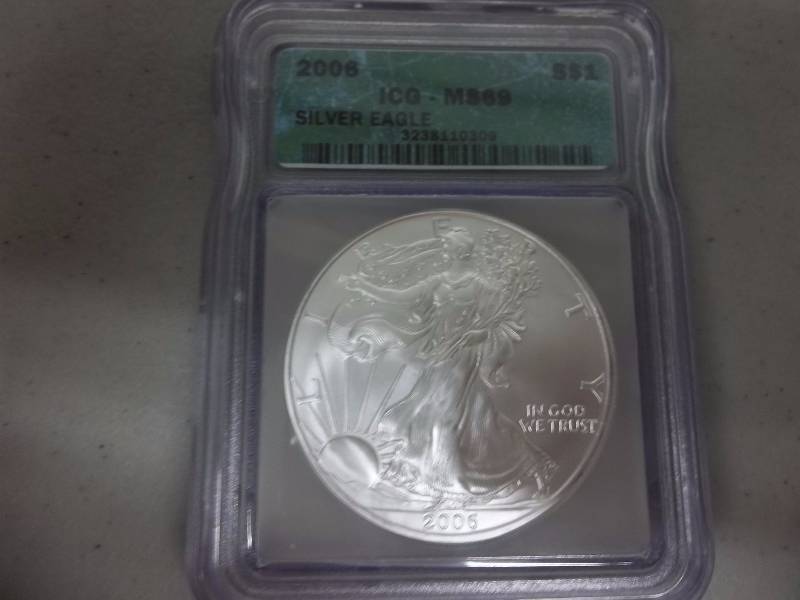 2006 Silver Eagle ICG Graded MS 69