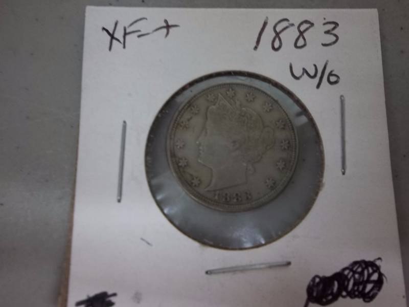 1883 V-Nickel Without Cents On Reverse