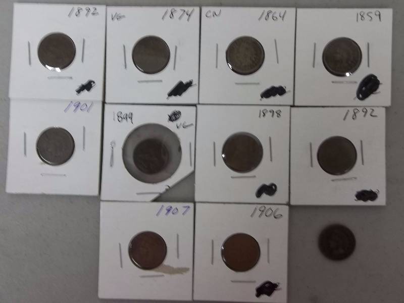 11- Indian Head Cents (Good Readable Dates)