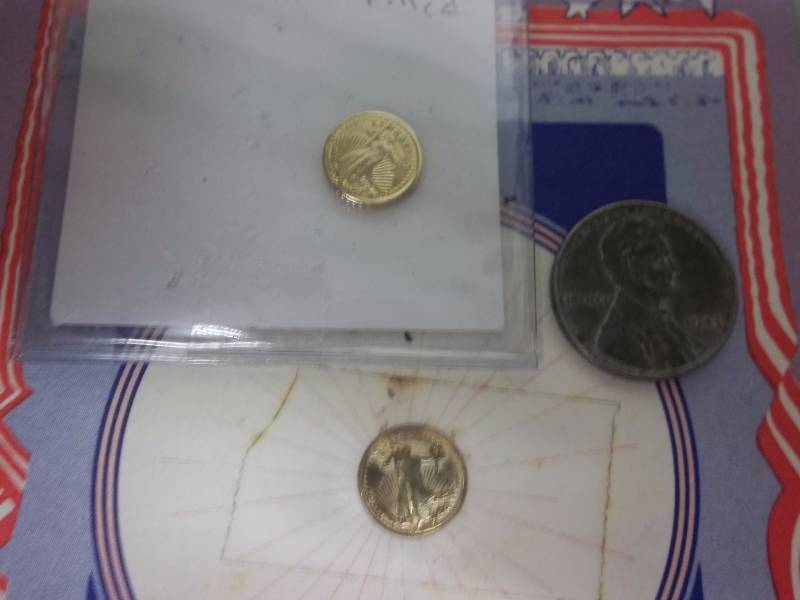 2- Miniature $20 Replica Gold Coins (Gold Filled No Guarantee Of Quality Or Quantity)