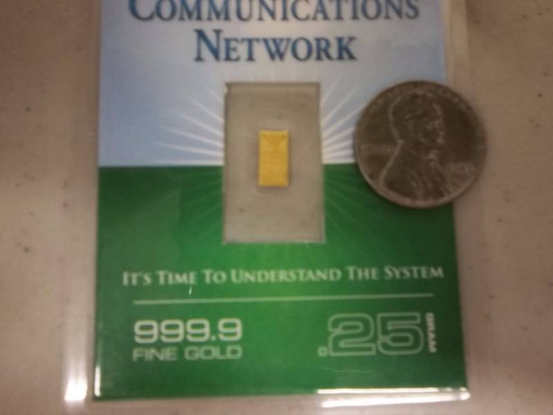 Gold Bar .25 Grams 999.9 Fine