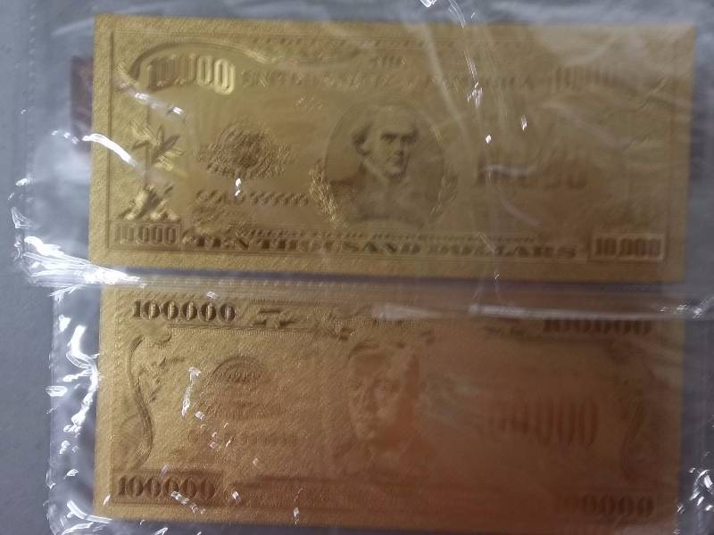 2- Gold Bank Notes With COA 99.9 Pure 24K (No Guarantee Of Quality Or Quantity Of Contents)