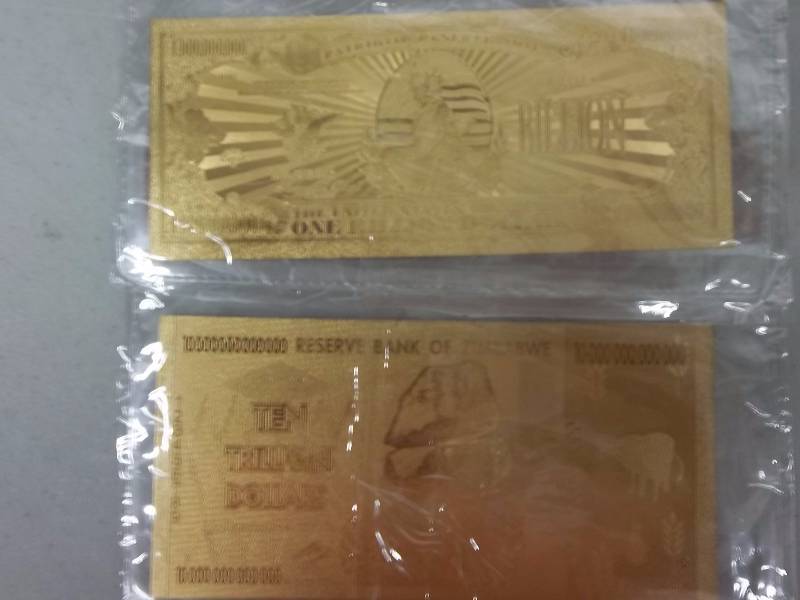 2- Gold Bank Notes With COA 99.9 Pure 24K (No Guarantee Of Quality Or Quantity Of Contents)