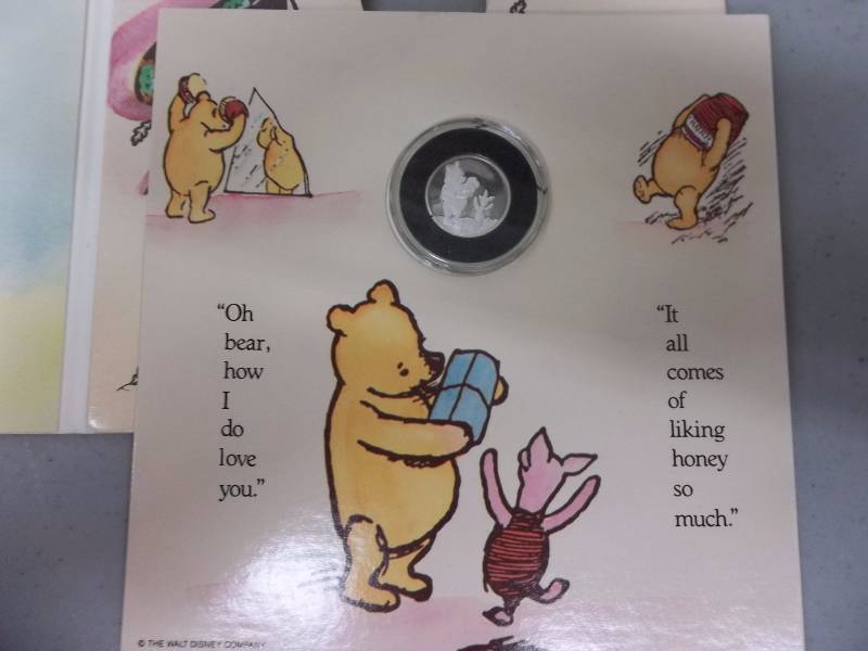 Disney Winnie The Pooh Birthday Card With .999 Silver Round Limited Edition