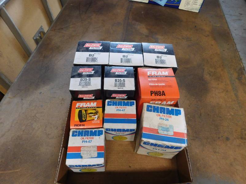 lot 33 image: large lot of oil filters NOS see photos for brands and part numbers