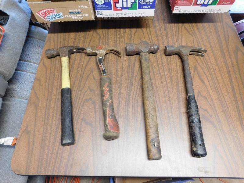 lot 56 image: 4 misc vintage hammers multiple uses