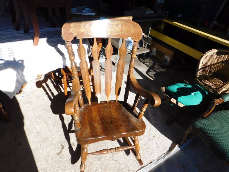 lot 6 image: Large vintage rocking chair strong solid