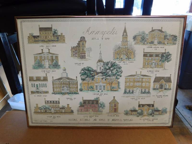 lot 80 image: Framed print of Famous Home of Annapolis, Maryland