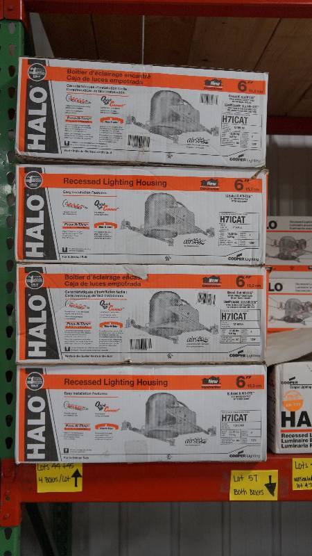 lot 44 image: 3 Boxes of New 6-Packs & 1 Box of  3 Qty HALO H71CAT 6 Recessed Lighting Housing