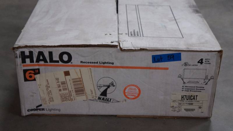 lot 59 image: Unsealed Box of New 4 Qty 6 HALO H7UICAT Recessed Lighting