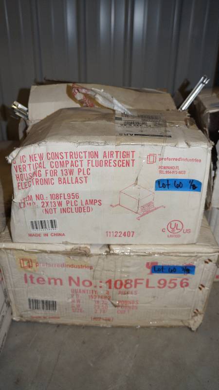 lot 60 image: New 6 Qty Preferred Industries 108FL956 Housings