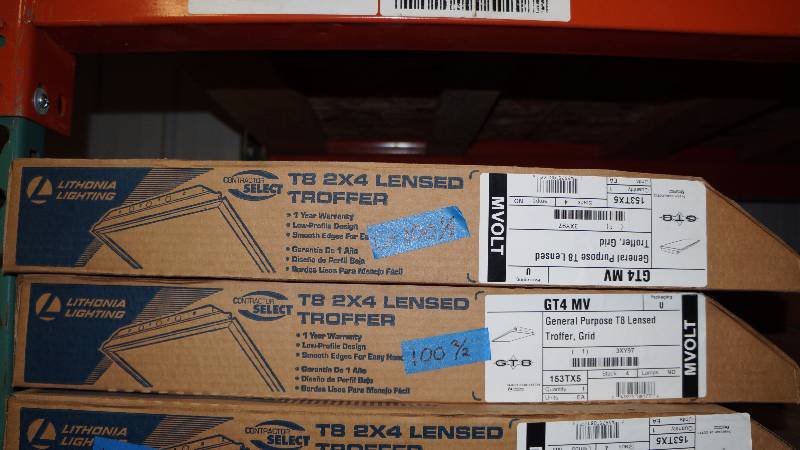 lot 100 image: Lot of 2 NIB Lithonia Lighting T8 2x4 Lensed Troffer