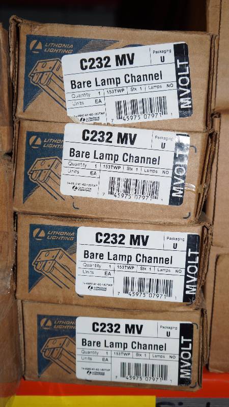 lot 108 image: Lot of 4 NIB LIthonia Lighting TWP Bare Lamp Channel
