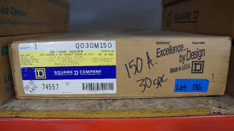 lot 136 image: NIB Square D 150 Amp QO Load Center Main Breaker