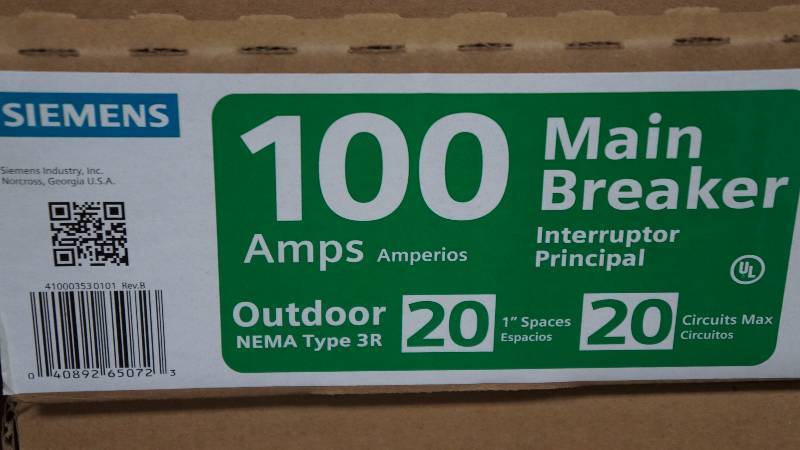 lot 187 image: NIB Siemens 100 Amps PL Series Load Center Main Breaker