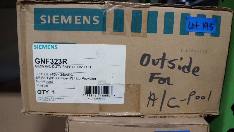 lot 195 image: NIB Siemens 100 Amps General Duty Safety Switch
