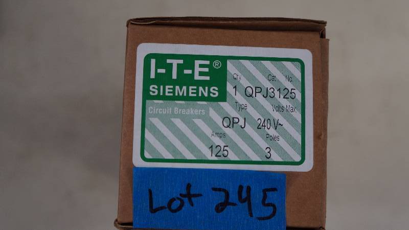 lot 245 image: NIB Siemens I-T-E 125 Amps 3 Pole Type QPJ 240 V QPJ3125 Circuit Breaker