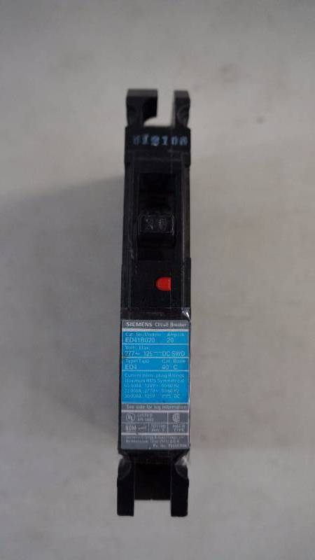 lot 246 image: Siemens 20 Amp Type ED4 277 125 DC SWD ED41B020 Circuit Breaker