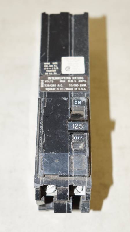 lot 341 image: Square D 125 Amp Type QIC 2 Pole 120240 VAC 10k Sym Circuit Breaker
