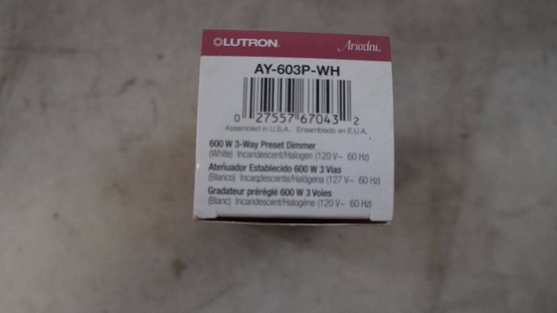 lot 379 image: Lot of 14 NIB Lutron Ariadni 600 Watt 3-Way Preset Dimmers