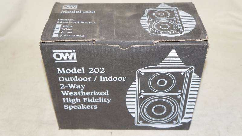 lot 424 image: NIB OWI OutdoorIndoor 2-Way Weatherized High Fidelity Speaker