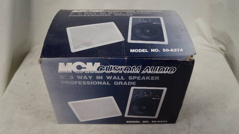 lot 422 image: NIB MCM Custom Audio 8 3-Way In-Wall Speaker Professional Grade
