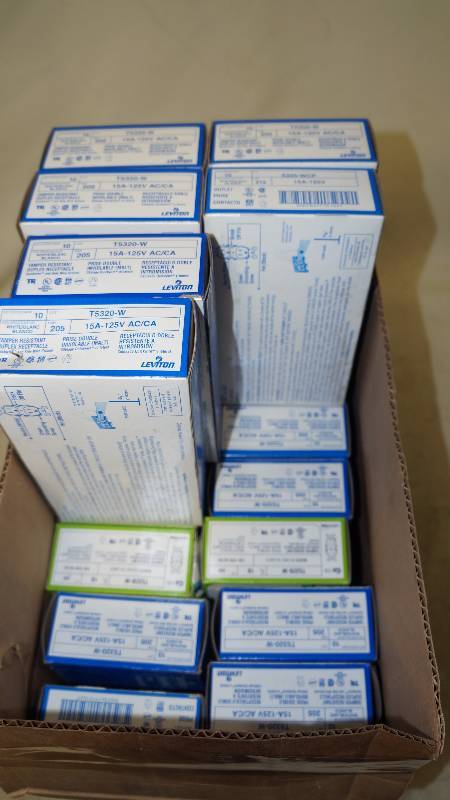lot 460 image: Qty 200 NIB Leviton White Tamper Resistant Duplex Receptacles