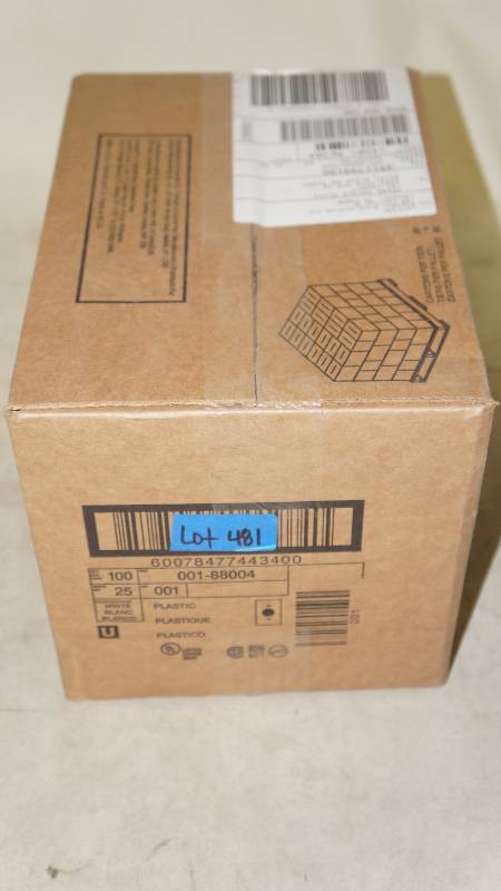 lot 481 image: Qty 100 NIB Sealed Leviton White Plastic  Face Plates
