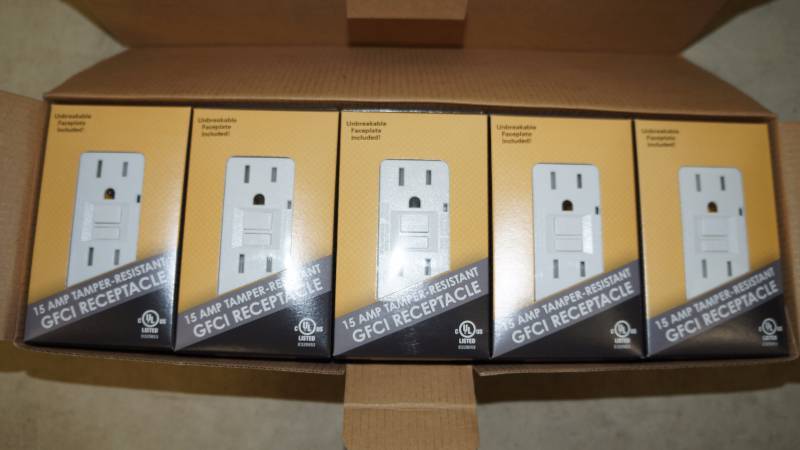 lot 429 image: Qty 2 NIB AF 15 Amp Tamper Resistant GFCI Receptacles (qty 10box)