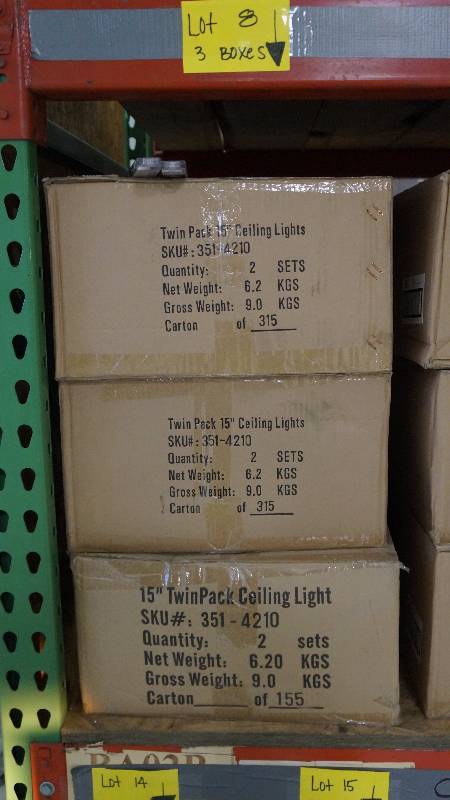 lot 6 image: 3 New Sealed Boxes of 2 TwinPacks 13 Patriot Lighting Flush Mount Stella Ceiling Lights