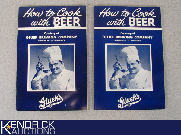 2 Vintage 1950s Glueks How to Cook with Beer Recipe Book