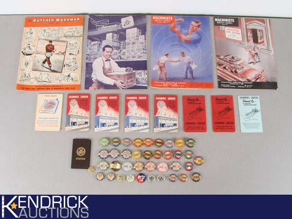 Lot of Vintage Union Buttons, Magazines, etc.
