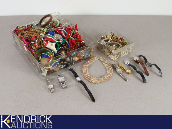 Lot of Vintage Costume Jewelry, and Watches