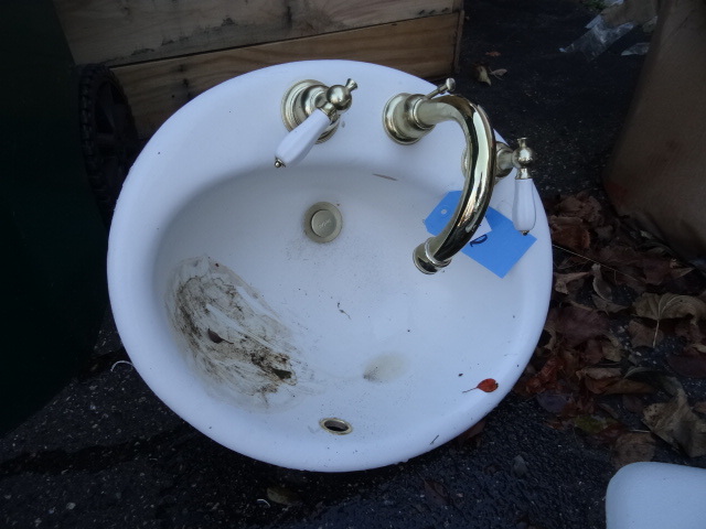 lot 26 image: bathroom cast iron sink