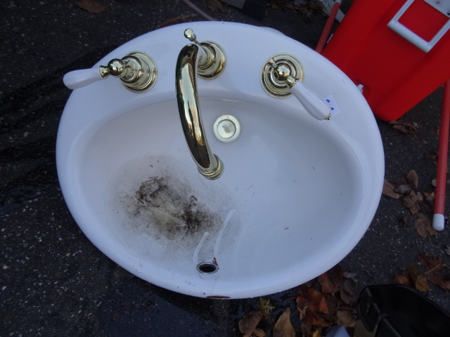 lot 28 image: bathroom cast iron sink