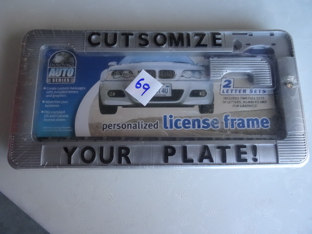 lot 69 image: customized license plate frame