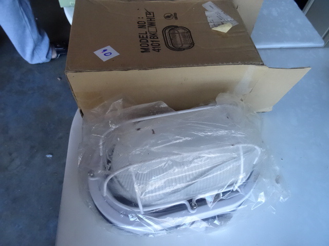 lot 90 image: oval ceiling light with protective cage