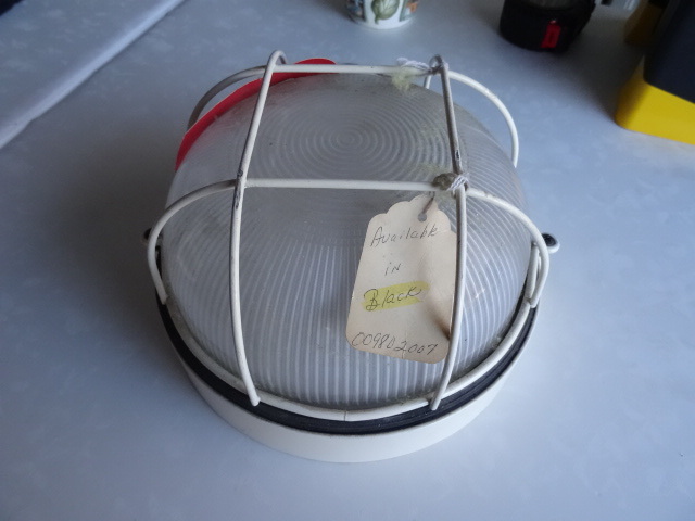lot 91 image: round ceiling light with protective cage