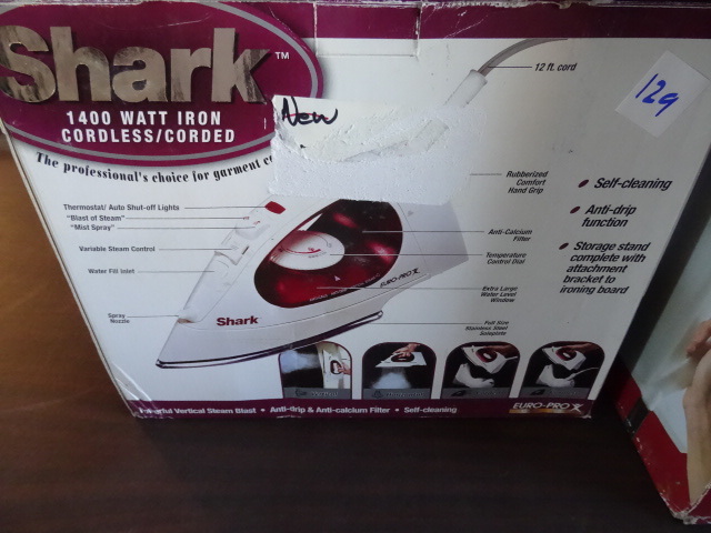 lot 129 image: shark 1400 watt iron cordlesscorded