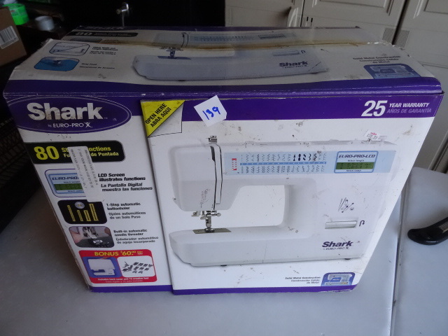 lot 139 image: shark euro pro sewing machine