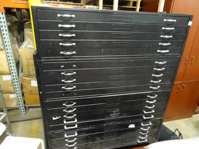 lot 117 image: 4 Sections of Plan Files, 5 Drawers Per