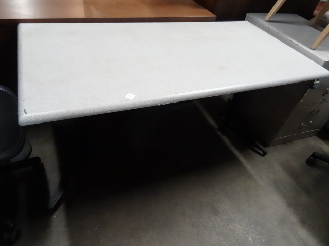 lot 113 image: Metal Framed Table 60 X 30 X 29