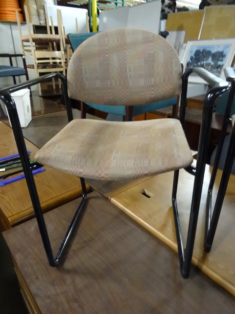 lot 80 image: 2 Matching Metal Framed Stack Chairs