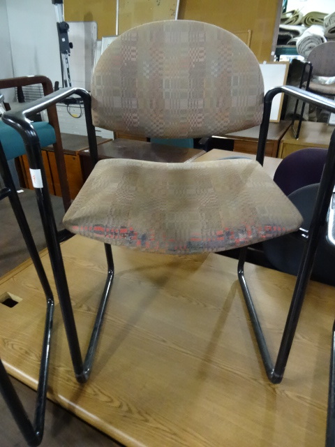 lot 79 image: 2 Matching Metal Framed Stack Chairs