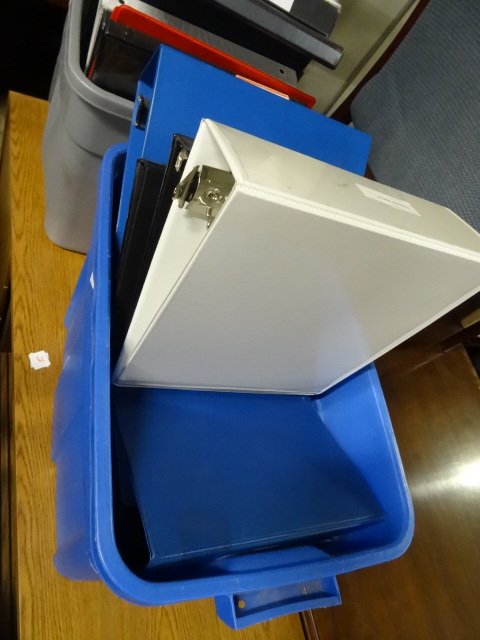 lot 75 image: Bin Full of 3 Ring Binders