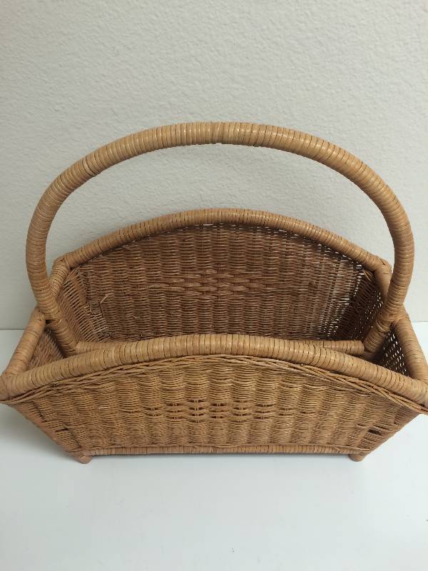 Sewing Machine, Wicker Basket, Wooden Box