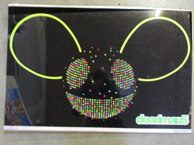 lot 13 image: Deadmau5 neon poster  with plastic ...