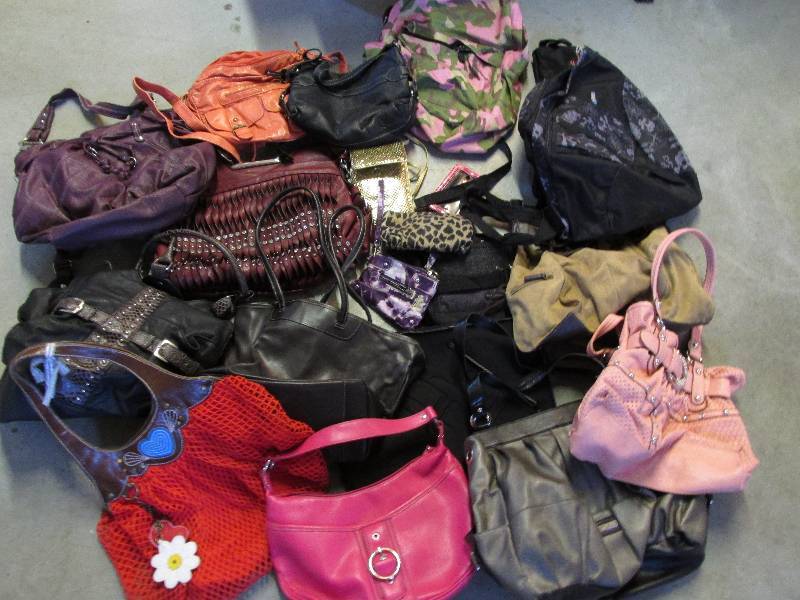 lot 20 image: large lot of mixed name brand purse...